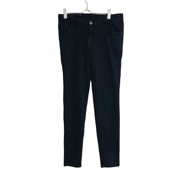 Mickey Mouse Embroidered Back Pocket Jeans Black Women Sz 32 Waist 31" - Picture 3 of 7